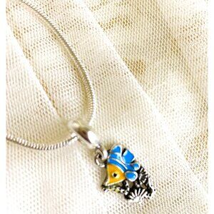Colorful Enamel Fish Silverplated Pendant Sterling Silver Necklace 18"